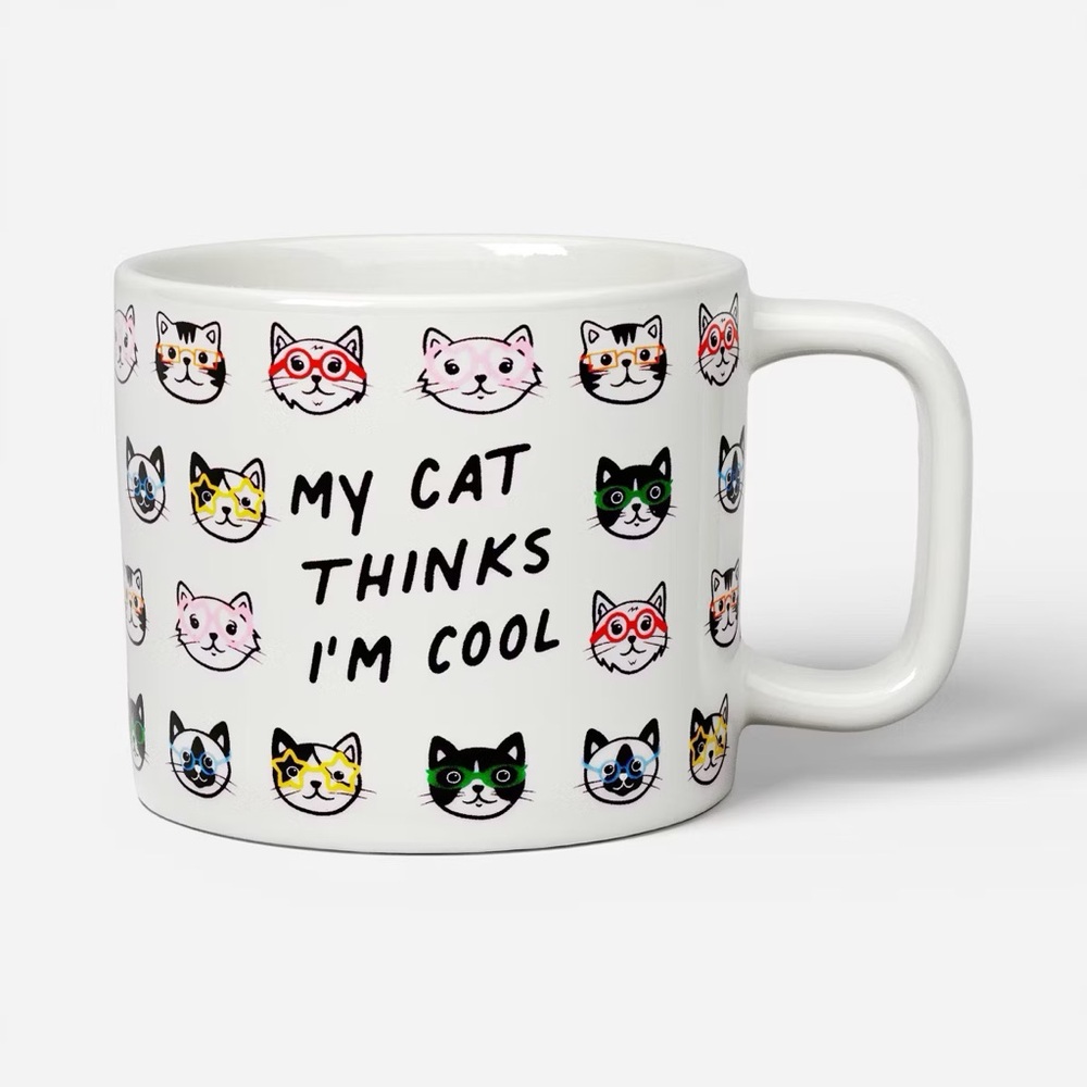 16oz nwt My Cat Thinks I'm Cool Peek-a-Boo Mug